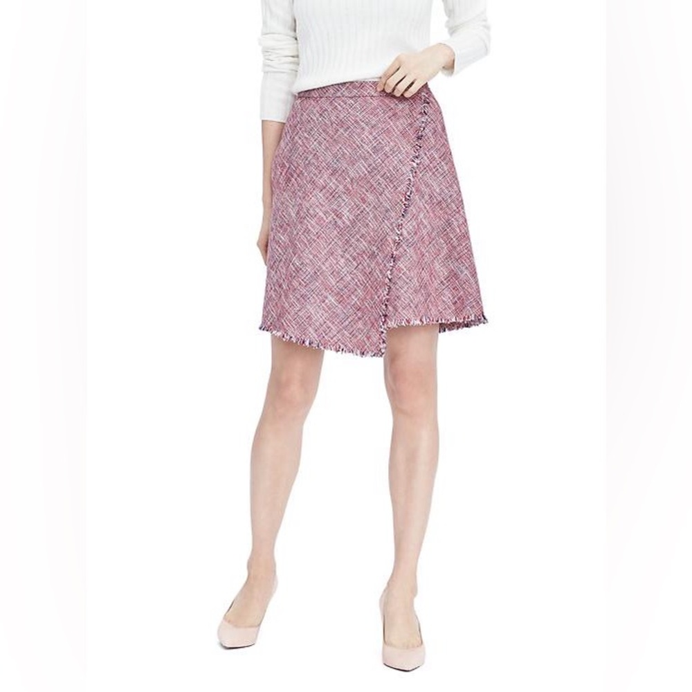 Banana Republic Pink Tweed A-Line Skirt 2 NWOT